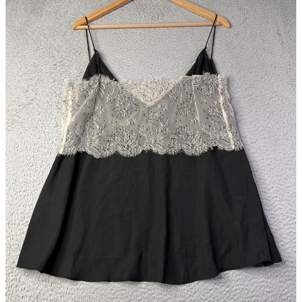 Free People Slip Top Womens Size Medium Intimately Free People Black Ivory Lace